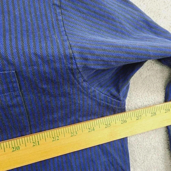Bugatchi Uomo Mens XXL Blue Striped Long Sleeve Button-Up Shirt 17PT - Picture 4 of 7
